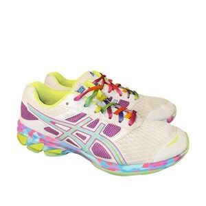 ASICS Gel Frantic 7 White Multi Color Running Athletic Sneakers T3A6Q Womens 7‎